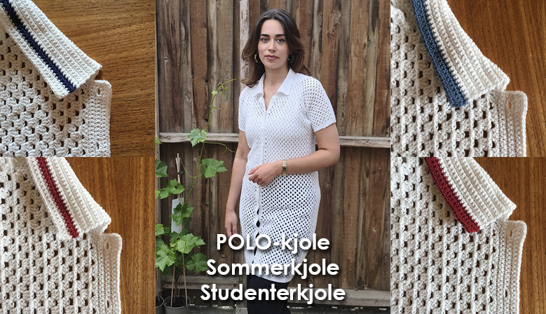 POLO-kjole - Hæklet Sommerkjole/studenterkjole i 5 størrelser